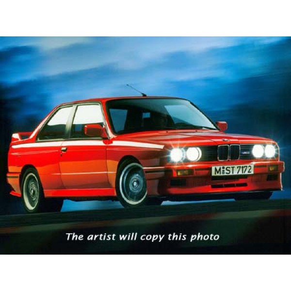 1988 BMW M3 Evolution II oil painting. Product Code: CASBM002